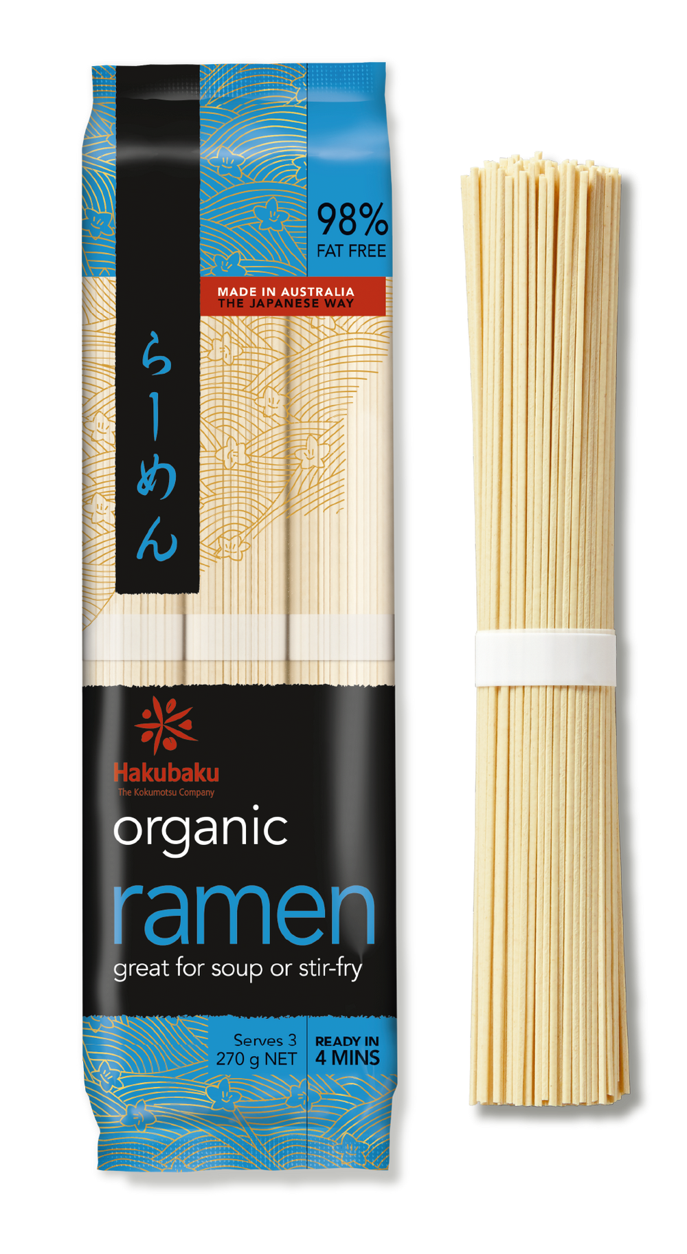 HAKUBAKU RAMEN organic noodles 270g